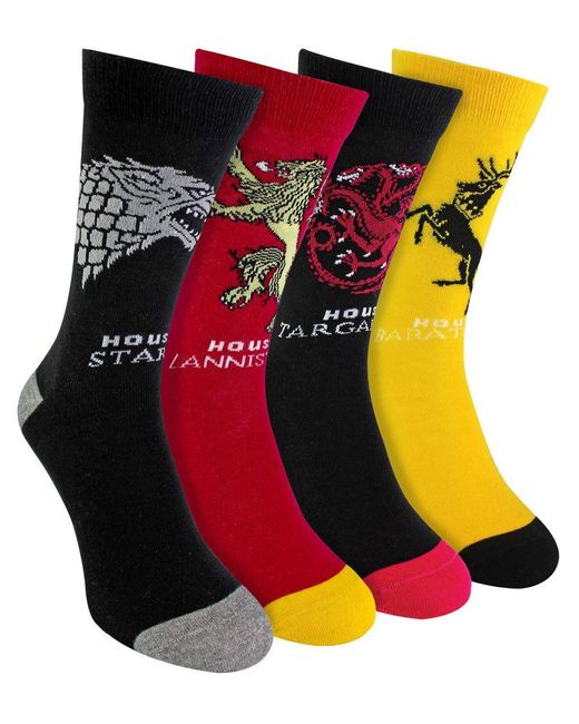 Game Of Thrones Black 4 Pairs Socks for men