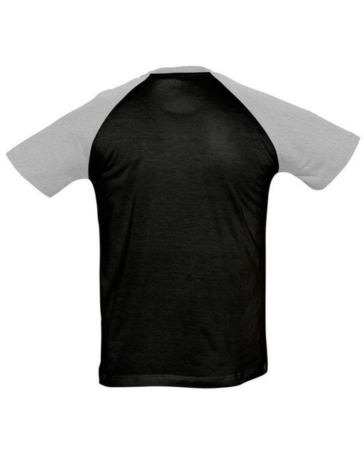 Sol's Black Funky Contrast Short Sleeve T-Shirt Marl) Cotton for men