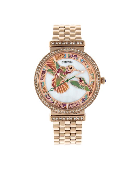 Bertha Metallic Emily Mother-Of-Pearl Bracelet Watch