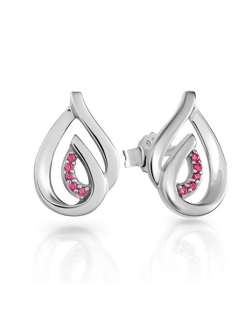 Orphelia White 'Dazzle' 925 Sterling Set: Chain-Pendant + Earrings