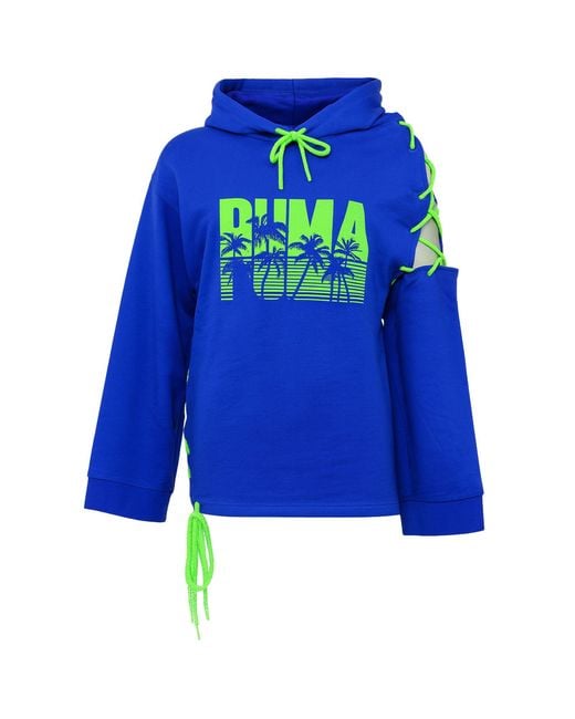 PUMA Blue X Rihanna Fenty Laced Hoodie Cotton