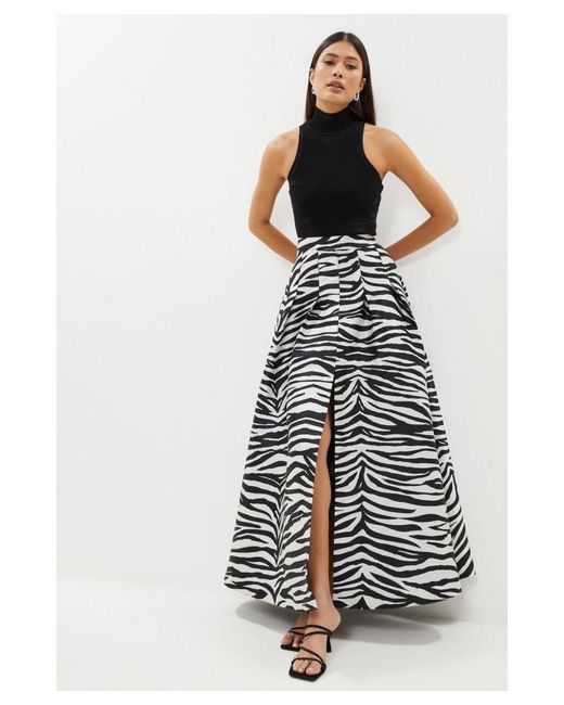 Coast White Zebra Jacquard Maxi Skirt