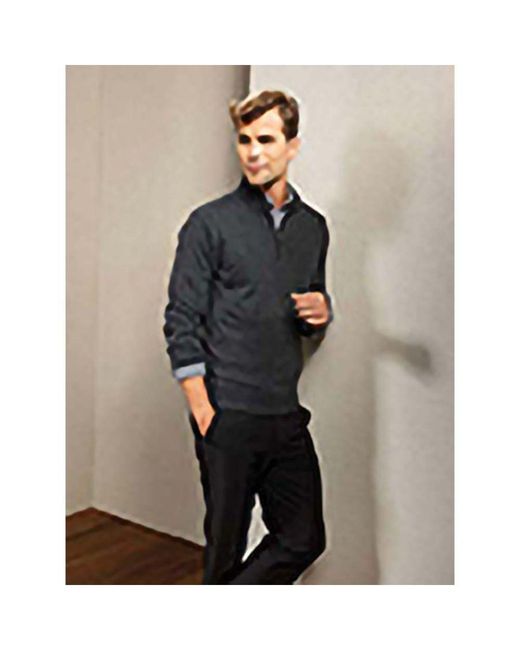 PREMIER Black 1/4 Zip Neck Knitted Sweater for men