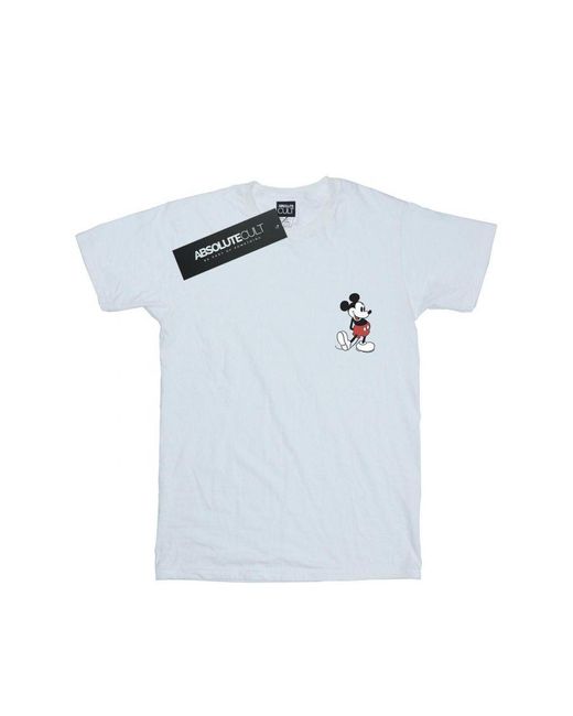 Disney Blue Mickey Mouse Kickin Retro Chest T-Shirt () Cotton for men