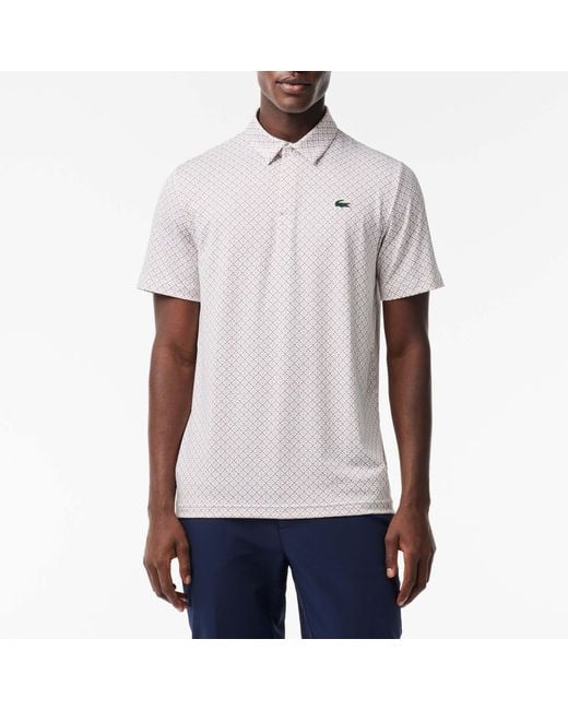 Lacoste White Regular Fit Uv Protect Golf Polo Shirt for men