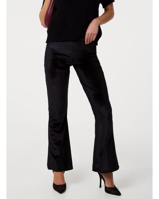 Pink Vanilla Black Velvet Flare Trousers