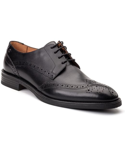 Base London Black Pocket Leather Brogues Shoes for men
