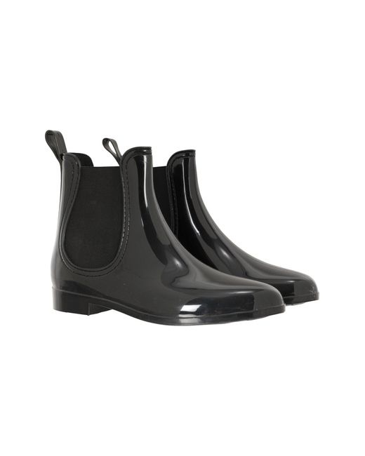Mountain Warehouse Black 'Ride' Ankle Wellies Waterproof Cushioned Outdoor Wellington Rain Boots