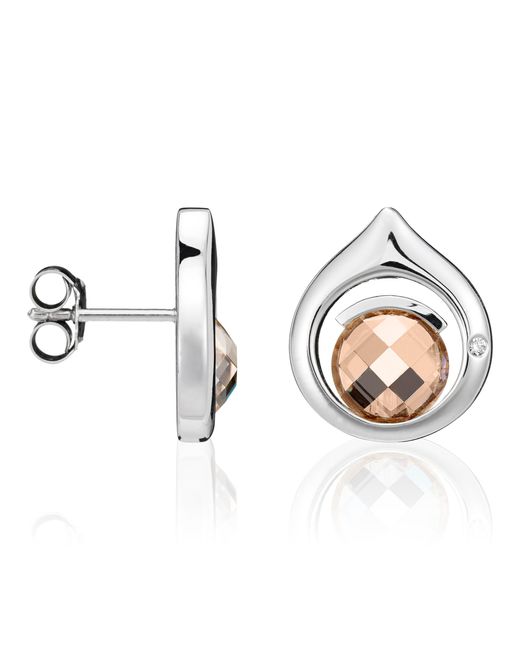Orphelia Metallic 925 Sterling Stud Earrings