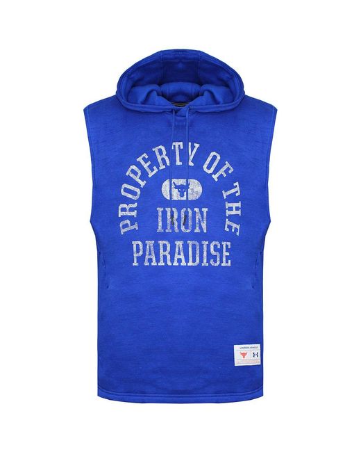 Under Armour Blue Project Rock Hooded Top for men