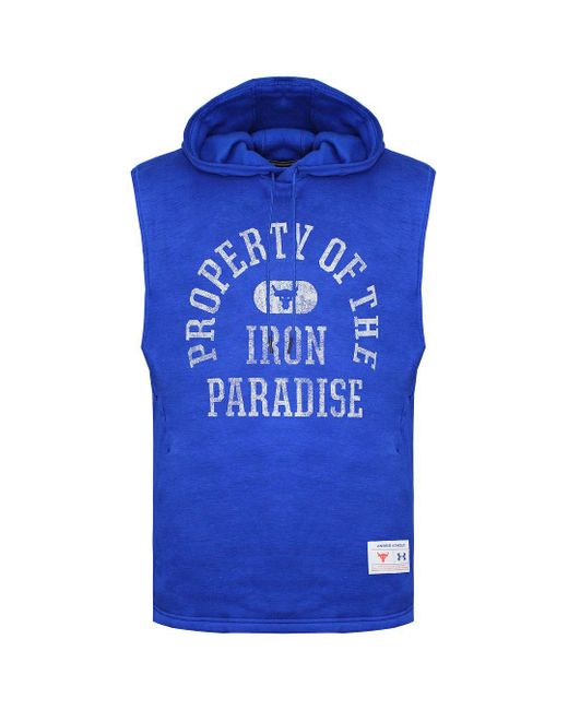 Under Armour Blue Project Rock Hooded Top for men