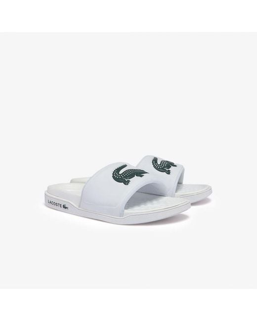 Lacoste White Croco Dualsite Sliders