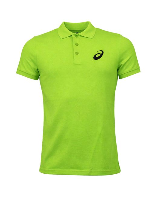Asics Green Logo Polo Shirt Cotton for men
