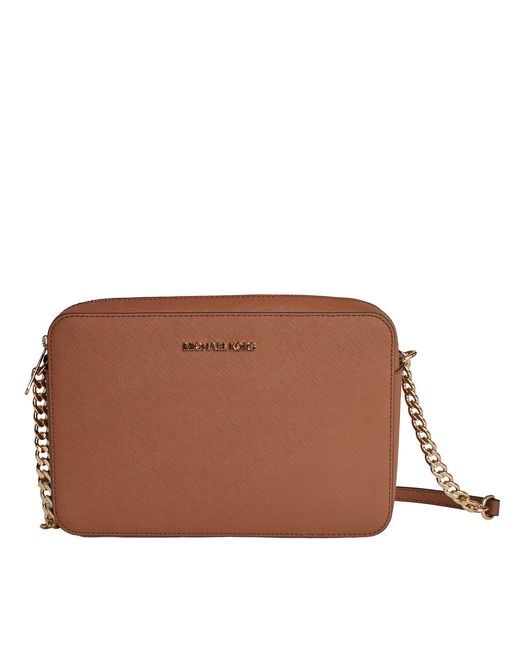 Michael Kors Brown Jet Set 35T8Gttc9L Leather Crossbody Bag For