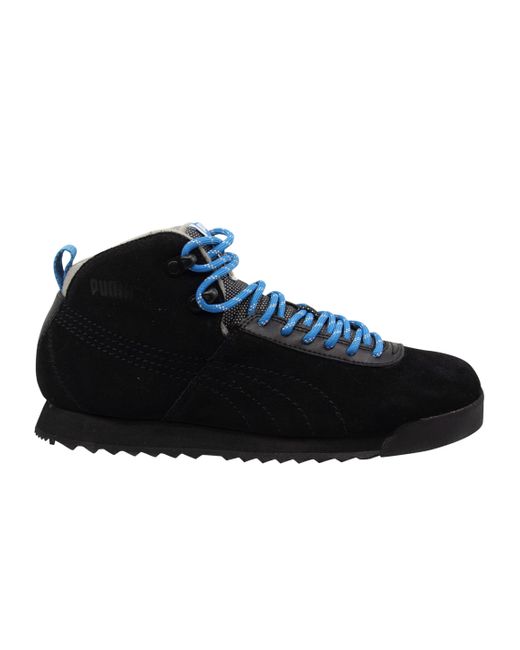 PUMA Black Roma Hiker Suede Leather Outdoor Lace Up Trainers 353795 02 for men