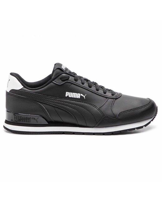 PUMA Black St Runner V3 Trainers Leather (Archived) for men
