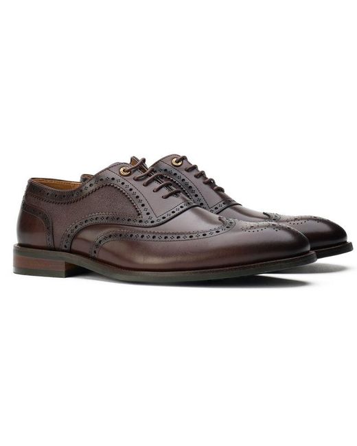 Simon Carter Brown Diplodocus Brogue Shoes for men