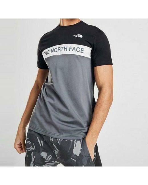 The North Face Blue Woven Colour Block T Shirt Cotton for men