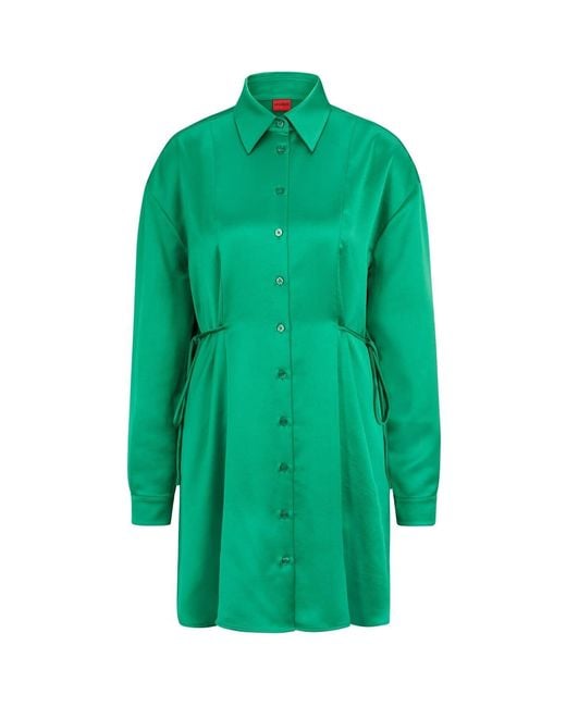 HUGO Green Keleste Long Sleeve Mini Shirt Dress