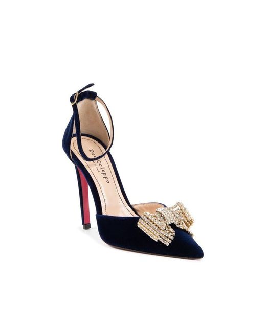 Dee Ocleppo White Velvet Bow Pump Leather (Archived)