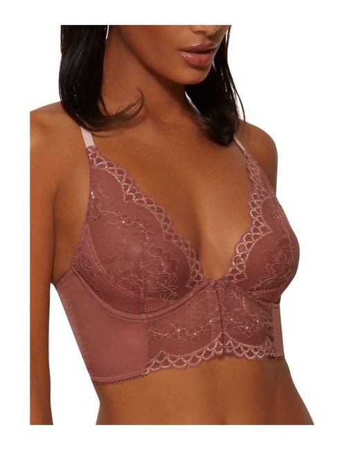 Gossard Brown Superboost Lace Deep V Bralette