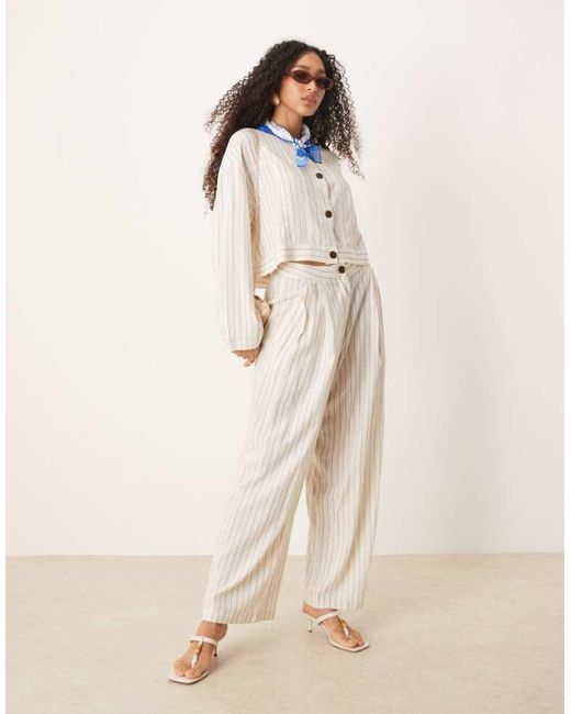 Aware Natural Linen Touch Wide Leg Trouser Co-Ord