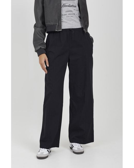 Brave Soul Black High Waisted Cotton Straight Leg Trousers