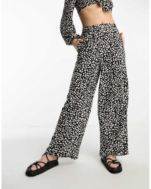 Miss Selfridge Gray Tab Side Wide Leg Palazzo Trouser Co-Ord