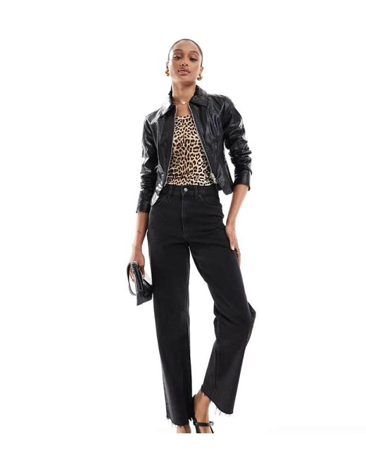 ASOS Black Design Ankle Grazer Straight Leg Jean