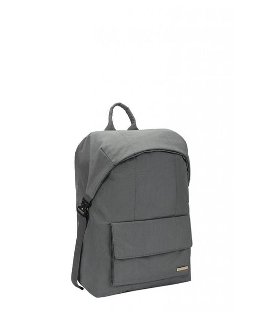 Smith & Canova Gray Flapover Nylon Backpack