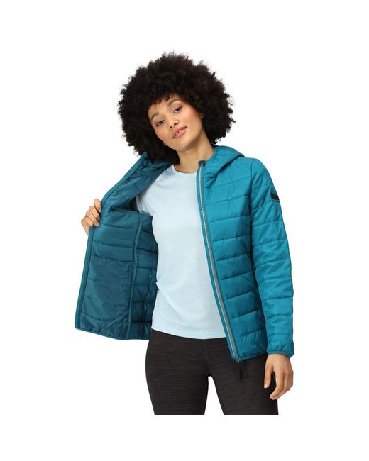 Regatta Blue Helfa Insulated Quilted Hooded Puffa Coat