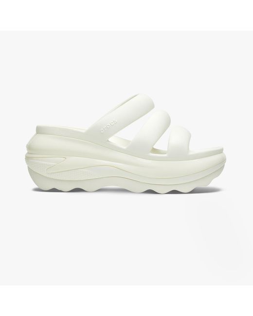 CROCSTM White 209842-0Wv Mega Crush Triple Strap Sliders Chalk
