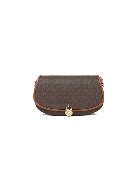 Michael Kors White Mila Medium East West Sling Messenger Bag
