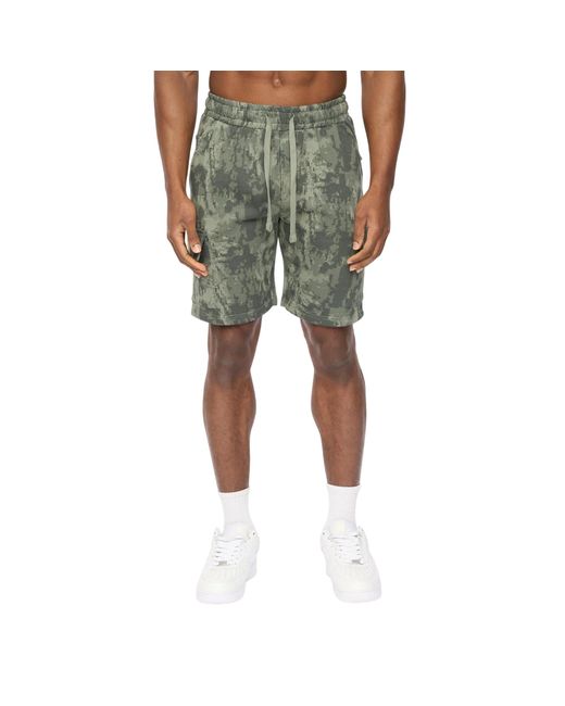 Crosshatch Green Bardon Camo Cargo Shorts Camo) for men