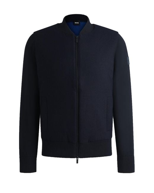 Boss Blue P-Eflano Jacket Dark Wool for men
