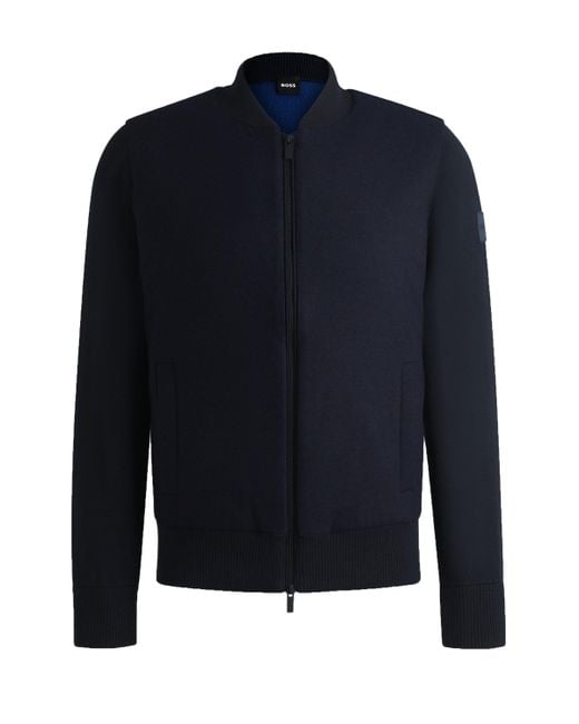 Boss Blue P-Eflano Jacket Dark Wool for men