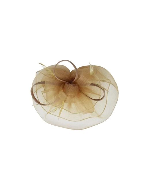 SVNX Natural Large Double Layer Floral Feather Fascinator