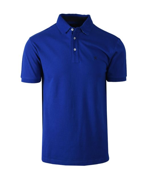 Hackett Blue Swim Trim Palm Polo Shirt Cobalt for men