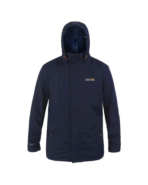 Regatta Blue Great Outdoors Outdoor Classic Matt Hooded Waterproof Jacket for men