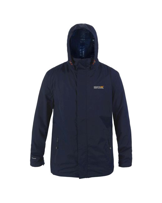 Regatta Blue Great Outdoors Outdoor Classic Matt Hooded Waterproof Jacket for men