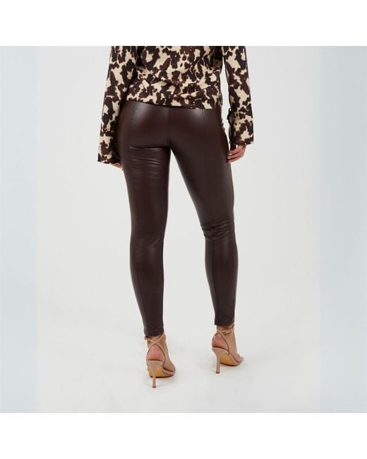 Brave Soul Brown Faux Leather Trousers