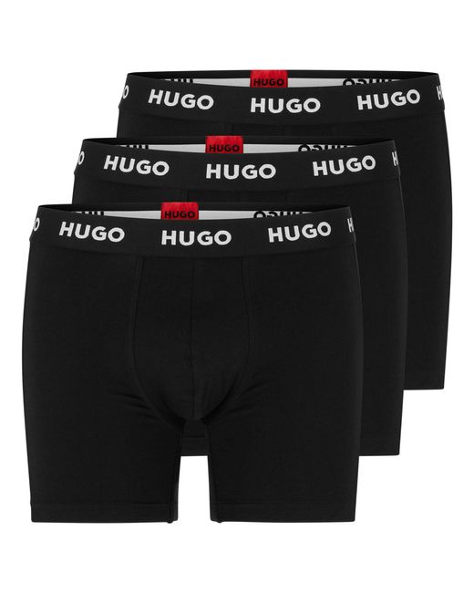 HUGO Black Boxerbr Triplet Pack Boxer Shorts for men