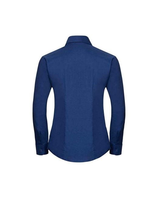 Russell Blue Collection /Ladies Oxford Long-Sleeved Shirt (Bright Royal)