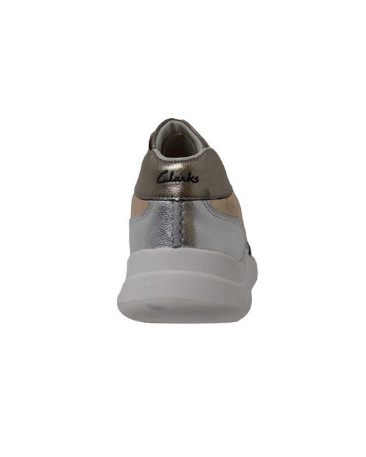 Clarks Gray Sift Rose Trainers