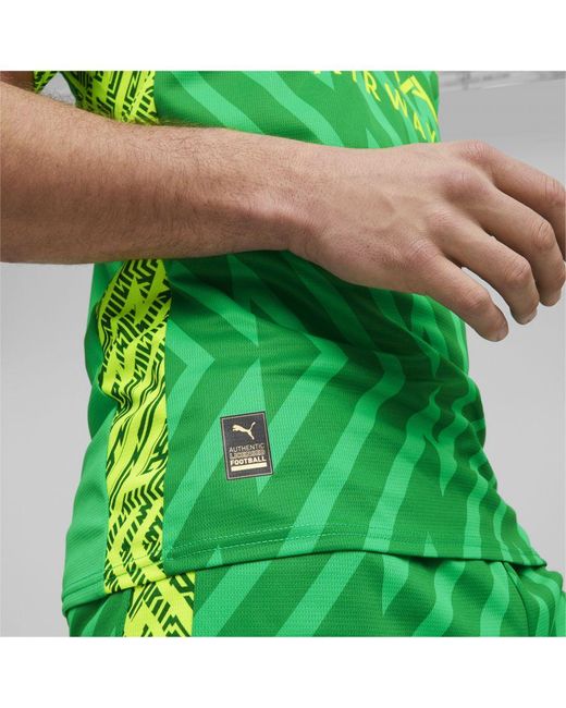 PUMA Green Manchester City Goalkeeper Short Sleeve Jersey for men
