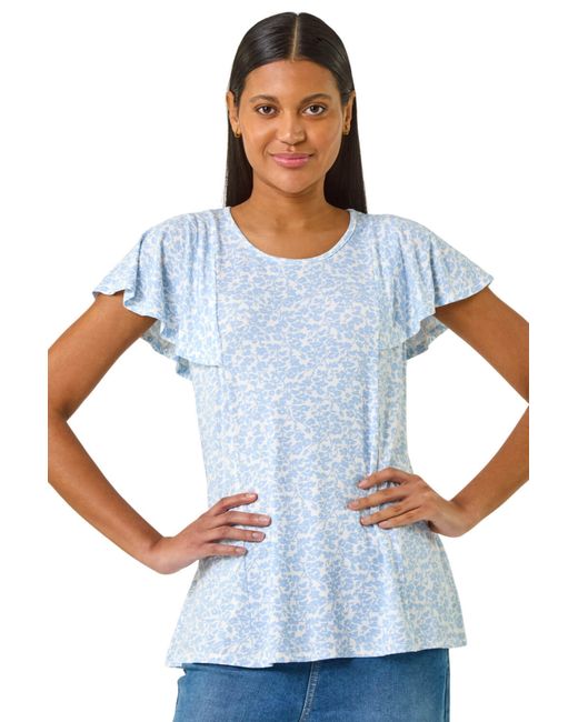 Roman White Angel Frill Sleeve T-Shirt