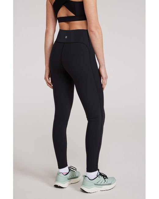Mountain Warehouse Blue Compression Leggings Moisture Wicking Stretchy Bottoms Polyamide