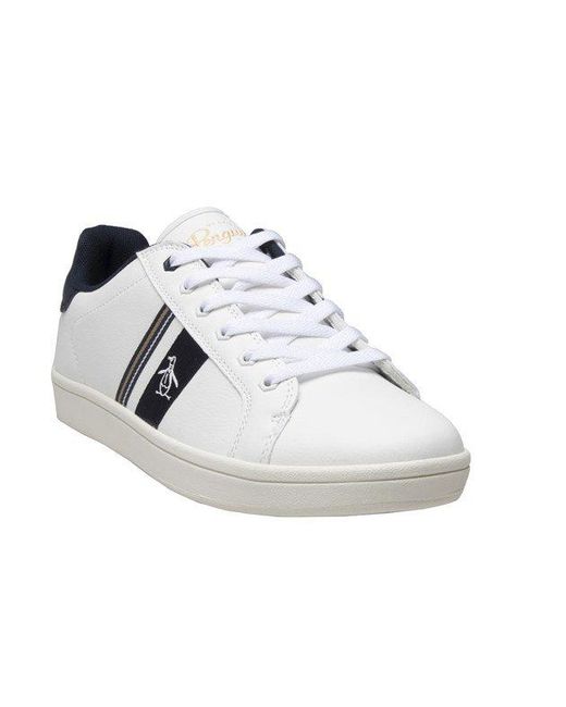 Original Penguin White Steadman Retro Trainers for men