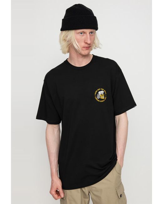 Vans Black Drain Em Dry Ss T Shirt Cotton for men