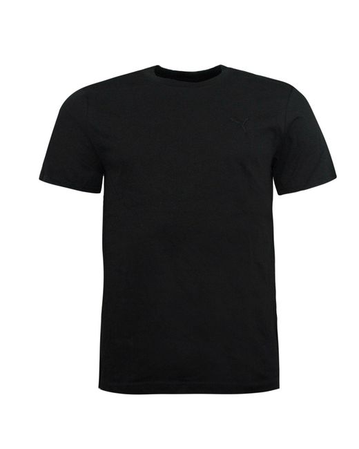 PUMA Black Blank Plain Tee Short Sleeve Crew Neck T-Shirt Top 819885 20 for men